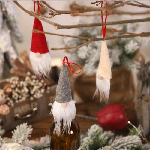 Christmas new pendant Christmas tree ornament faceless doll bottle cap Christmas pendant small gift decorations for home indoor