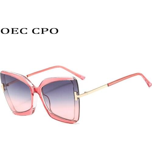OEC CPO Fashion Half frame Sunglasses Women Big Frame Trending Cat eye Sunglasses Woman/Men Vintage Glasses UV400 O618