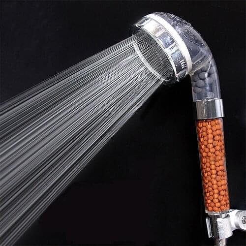 Negative Lon Shower Head Filter Boost Water Saving Bath shower head Rainfall Handheld Transparent High Pressure Showers Fixture