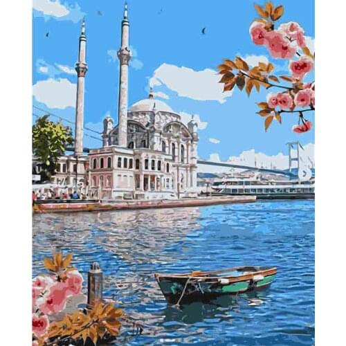 Landscape DIY Painting By Numbers Modern Wall Art Picture Acrylic Coloring City Paint On Canvas For Home Decors Artwork 40x50cm