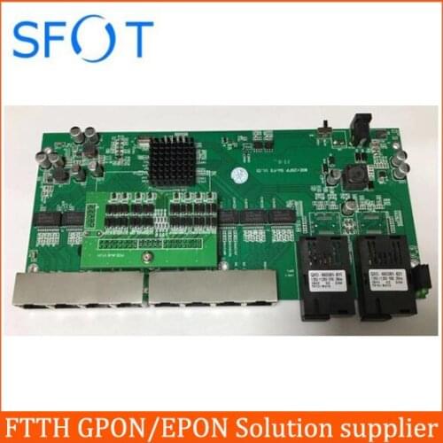POE reverse Switch board, 8 PortS GE Rj45 + 2 GBIC 20km Operational PD switch, without web management