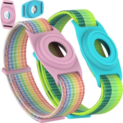 Braided Band Compatible for AirTags Strap Anti-Scratch Lightweight Soft Protective Skin Cover Accessories children Watch strap
