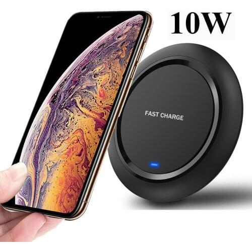 Qi Wireless Charger Pad10W Fast Charging For Samsung S20 S10 iPhone 11 Pro Xs Max X 8 Plus Wireless Quick Charge Phone Charging