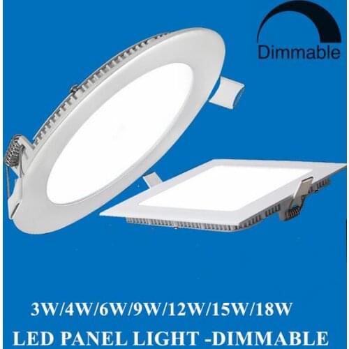 LED Downlight Square Round Lamp 3W 6W 9W 12W 15W 18W Dimmable Ceiling Recessed Bulb AC 85-265V SMD 2835 Panel Light With Driver