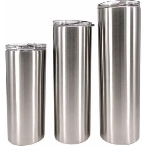 20oz Stainless Color Skinny Sublimation Tumbler Cooler Stainless Steel Double Wall Insulate Car Water Cup with Lid