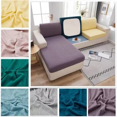 Solid Color Waterproof Seat Cushion Cover High Elastic Soft Seersucker Sofa Cover All-inclusive Single Double Sofa Cushion Cover