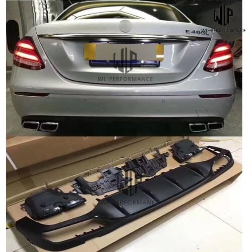 W213 E200L E300L Car body kit Rear Diffuser With Stainless Steel Exhaust Pipe For Mercedes Benz W213 E63L