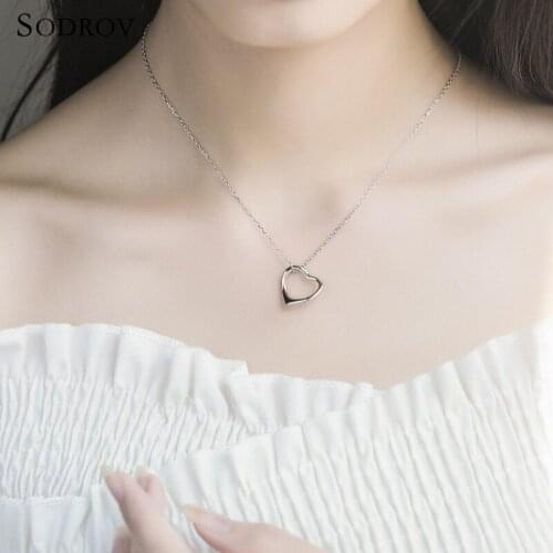 100% Authentic 925 Hot Sterling Silver Classic Heart Pendant Necklaces Women Fashion Jewelry Engage joyas de plata 925 Gift N009