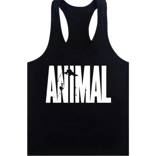 Gym fitness vest animla singlet canotte bodybuilding stringer tank men running T shirt muscle guys sleeveless undershirt