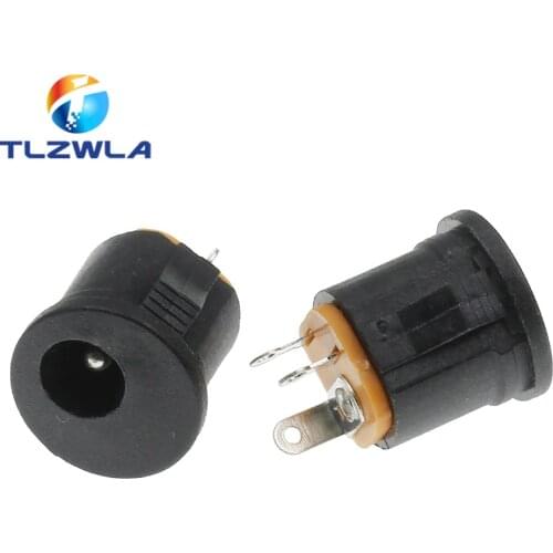 100Pcs DC022 DC-022K 5.5*2.1 / 5.5 x 2.1mm DC Power Socket/ DC Connector Panel Mounting DC-022 With Card slots