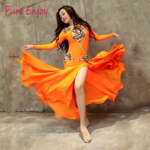 2019 Luxury Oriental Dance Costumes for kids Children Bra+Skirt dancing performance Wears Set for Girls belly dance suit