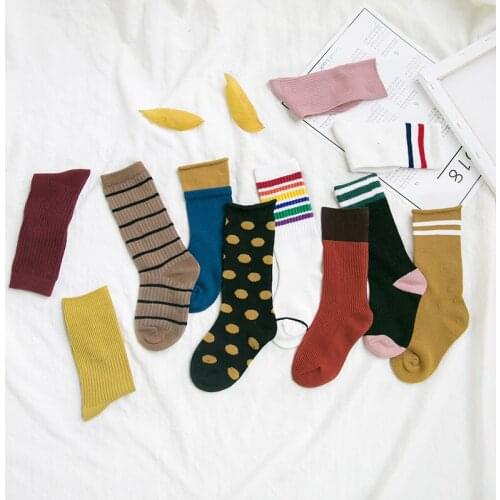 3 Pair/Lot Kids Soft Cotton Socks Boy,Girl,Baby,Cute Cartoon Warm Stripe Dots Fashion Sport Socks Spring Summer Children Gift