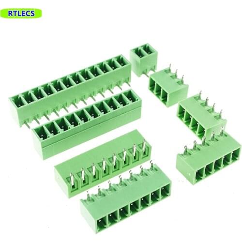 500pcs 2 3 4 5 6 7 8 9 10 11 12 13 14 15 16 Pin 3.81 mm Socket Terminal Block Header Male Pin Shrouded 90 Deg Angle through hole