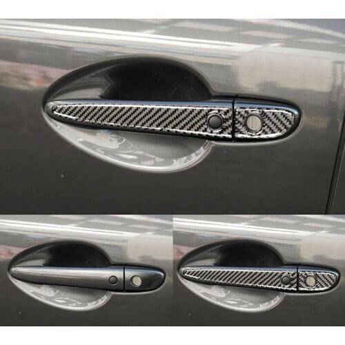 8pcs Carbon Fiber Car Exterior Door Pull Handle Cover Decorative Sticker Trim For Mazda CX-5 CX5 CX 5 2017 2018
