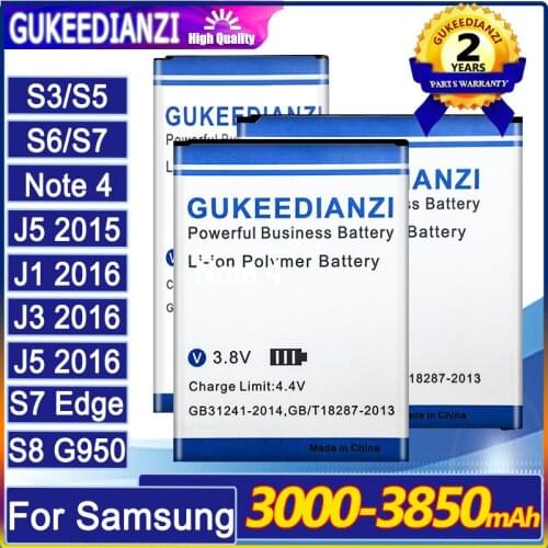 Battery For Samsung Galaxy J1 J3 J5 2016/S3 SIII S5 S6 S7 S8 Edge/Note4/J120F G930F N910 SGH-E350 I9118 G900I G920F G530H J510F