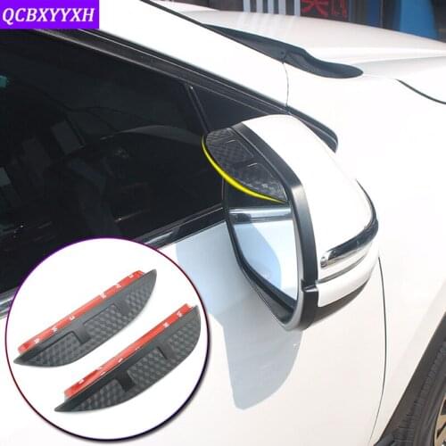 Car-styling For Audi A1 A3 A4 A5 A6 2009-2019 Carbon Fiber Pattern Car Rearview Mirror Eyebrow Rain Gear Shield Anti-rain Cover