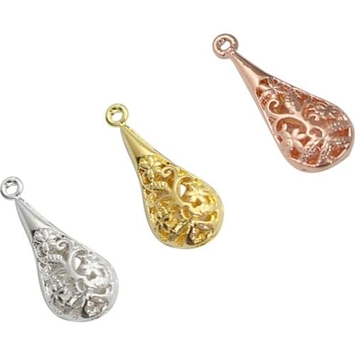 Beadsnice ID8718smt1 20pcs/lot Hollow Charm Teardrop Pendant for Necklace Bracelet Diy Jewelry Making