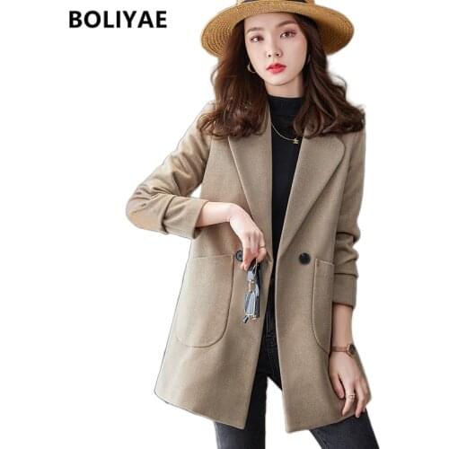 BOLIYAE Womens Black Coats