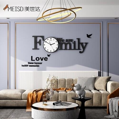 MEISD Large Self Adhesive Wall Clock Modern Family Clocks Wall Horloge DIY Mirror Sticker Art Poster Mute Watch Free Shipping