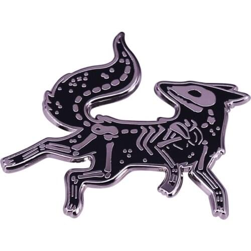 Wolf Skeleton Enamel Pin strength and power Brooch mysterious nature animal Badge wolf-lovers gift