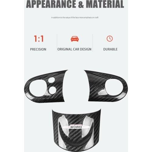 R55 R56 R57 R58 R59 R60 R61 Clubman Countryman for Mini Cooper Steering Wheel Cover Carbon Fiber Interior Decoration Stickers