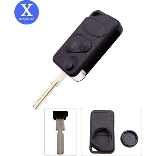 Xinyuexin 2 Buttons Flip Remote Car Key Case Shell Fob for Land Range Rover Discovery Freelander Defender 90 1995-2004 P38 Blade