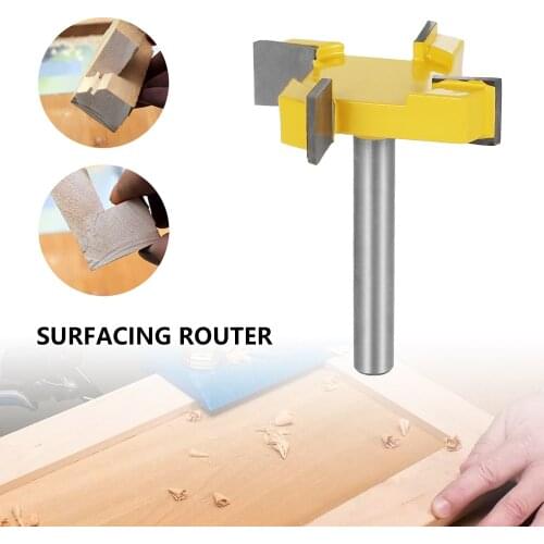 Surfacing Router Bit Cutting Diameter 4-Wings Slab Flattening Router Bits Surface Planing Bottom Cleaning Cutter Milling Cutting
