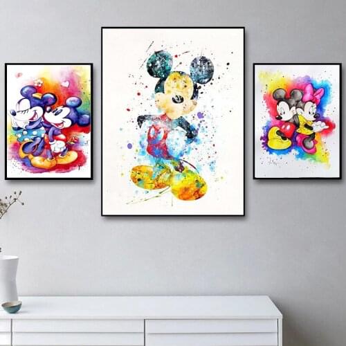 Disney Canvas Painting Princess Mickey Mouse Anime Poster and Prints Wall Art Home Decoration Pictures for Kids Room Decor