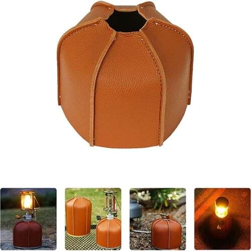 Camping Gas Tank Leather Case Durable Protective Cover for Gas Tank Fuel Tank Camping Storage Bag Gas Cylinder Tank Accessories
