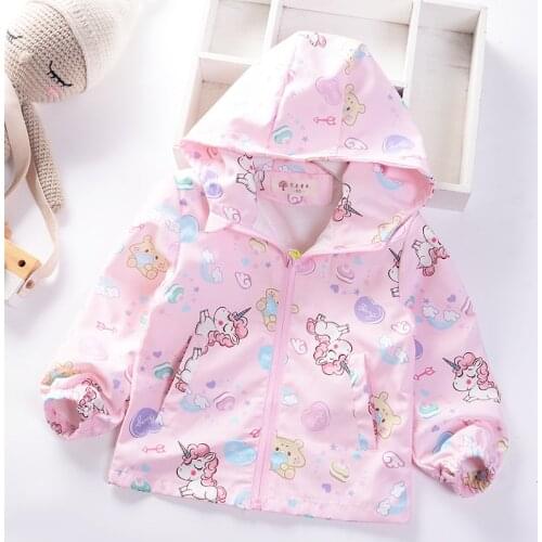 Gooporson Cute Toddler Girls Jacket Coats Cartoon Unicorn Rainbow Printed Tops Autumn Little Boys Outfits Children Clothes