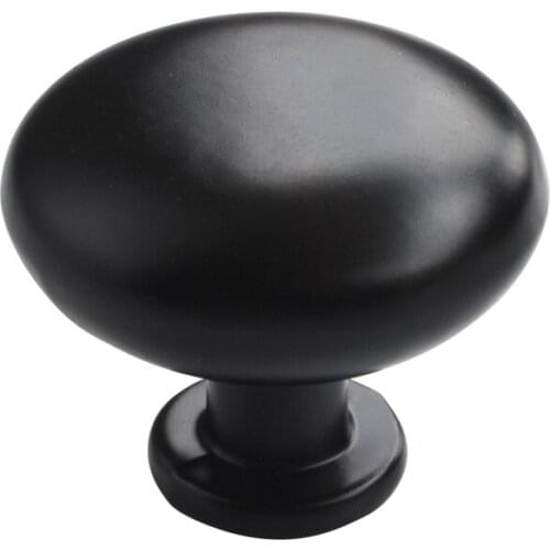 Furniture Ambry Drawer Chest Single Hole Contracted Handles Zinc Alloy Black Solid Round Handle