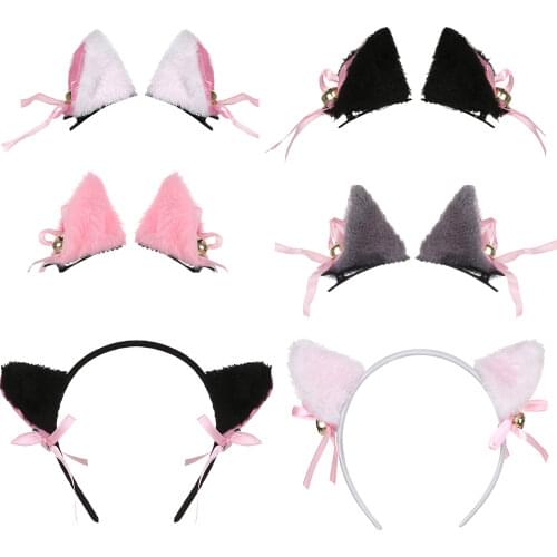 Plush Cat Fur Ear Headband Girls Fashion Anime Cosplay Hair Accessories Costume Lovely Night Party Club Bar Decoration