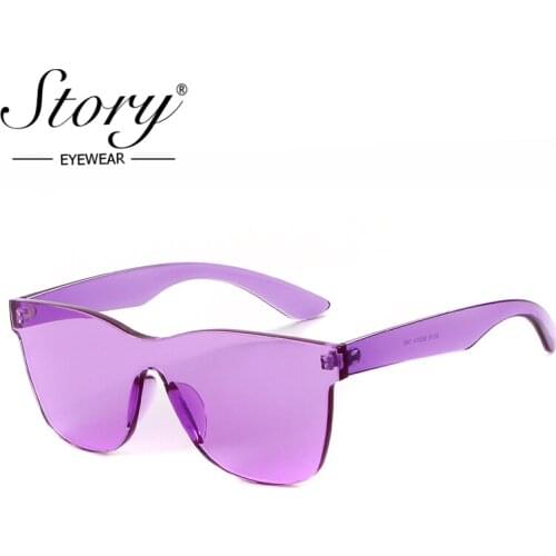 STORY 2018 Fashion Rimless Vintage Square Mirror Sunglasses Women Luxury Brand Original Design Transparent Sun Glasses For Men