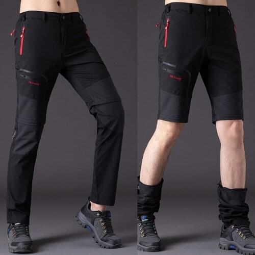 Mens Hiking Pant Removable Shank GorTexFabric Polyester Waterproof Material Breathable Windbreak Trousers for Camping Fishing