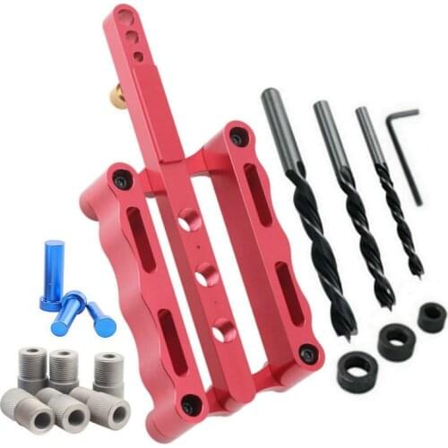 Self-centering Woodworking Doweling Jig Kit 6/8/10mm Drill Guide Wood Dowel Puncher Locator for Household Carpentry Tools