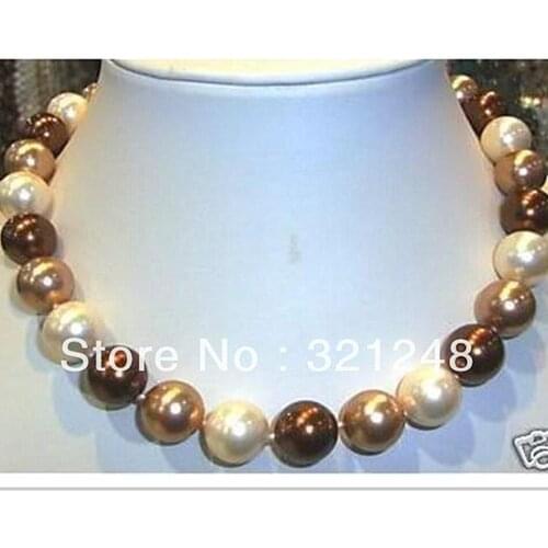 Newly 8mm beautiful multicolor shell lovely simulated-pearl round beads necklace wholesale price jewelry making 18" GE1171