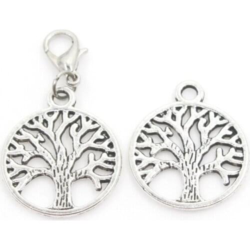 New Arrival 20pcs/lot Family Tree Dangle Charms Lobster Clasp DIY Bracelet Necklace Pendants Jewelry Hanging Charms