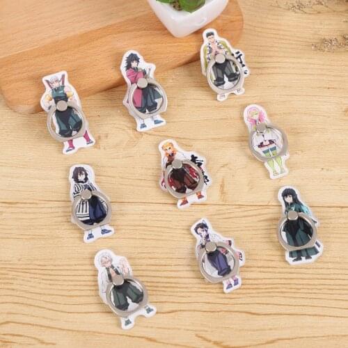 New Acrylic Cartoon Demon Slayer Kimetsu no Yaiba Sword Stay Cute Mobile Phone Ring Bracket for IPhone for Xiaomi