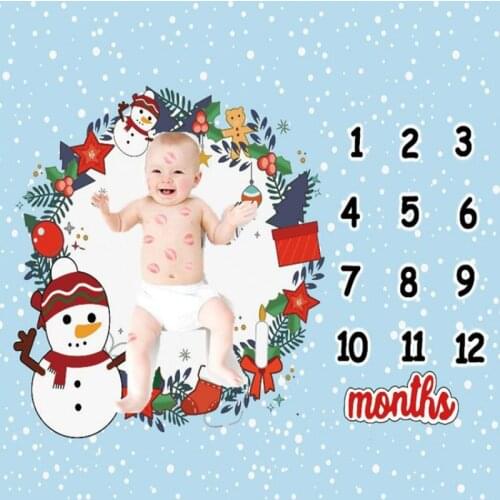 New Style Christmas Snowman Infant Photo Shoot Background Cloth Baby Creative Month Photography Blanket Newborns Photography