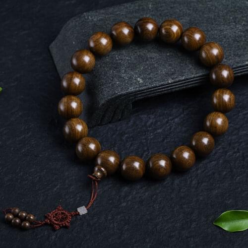 Authentic Gold Sandalwood Buddha Beads Car Trailer Ornaments Interior Rearview Mirror Pendant Stall Bracelet Rosary