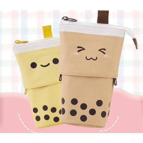 Creative Retractable Canvas Pencil Case Kawaii School Pencil Cases Big Stationery Bag Cute Pen Holder Gifts for Kids Pen Bag