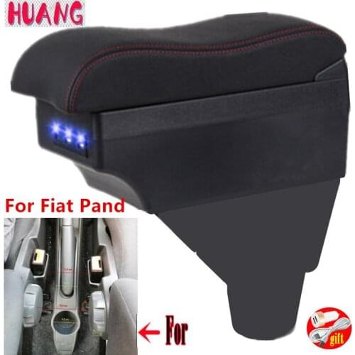 For Fiat Panda armrest box For FIAT PANDA II armrest box cup holder USB interface interior car-styling