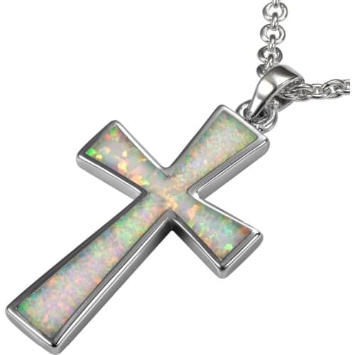 White Fire Opal 925 Sterling Silver Pendant P230