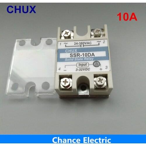 Solid State Relay 10A 1PCS SSR-10DA 3-32VDC TO 24-380V AC SSR