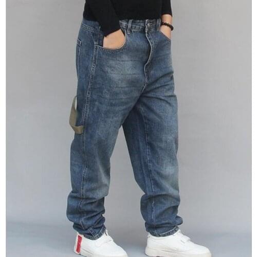 Hip Hop Baggy Jeans Mens Denim Loose Pants Rap Jeans For Boy Rapper Fashion Plus size Jeans Mens Clothing