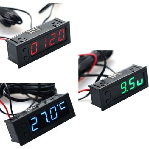 Top Quality DIY Multifunction Clock Car Temperature Battery Voltage Monitor Voltmeter DC 12V JUN16