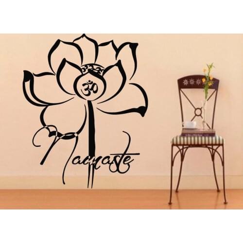 ZOOYOO Lotus Namaste Wall Stickers Buddhism Believer Flower Home Decor Art Murals Living Room Bedroom Decorative Decals