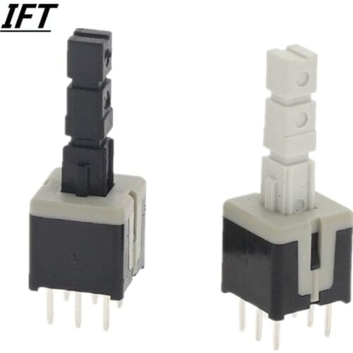 10pcs Free shopping 8.5*8.5 mm 6 Pin Mini Self-locking/Momentary Push Button Switch DIP DPDT Multimeter switch