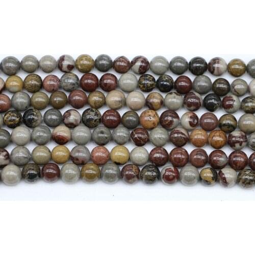 4/6/8/10/12 mm Natural Stone Grass Flower Jaspers Round Beads Loose Smooth Spacer Beads For DIY Jewelry Making Findings Supplies