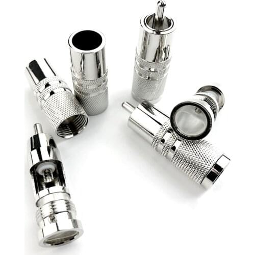 4 Pcs Hi-End Silver Plated Audio Adapter RCA Plug for DIY RCA Cable Connector